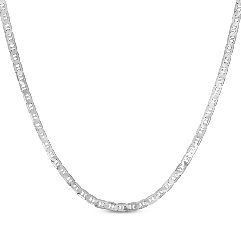 Solid Mariner Chain Necklace 3.9mm Sterling Silver 18"