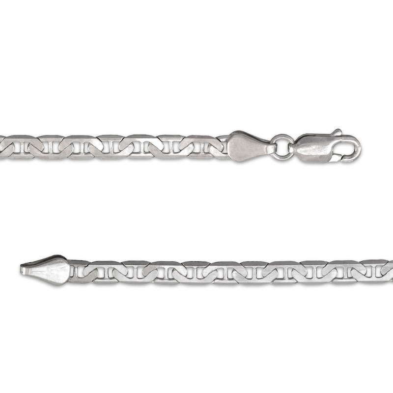 Solid Mariner Chain Necklace 3.9mm Sterling Silver 18"