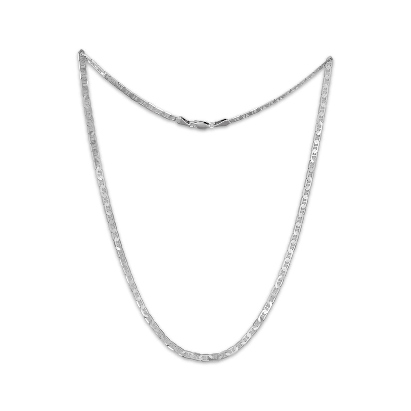 Solid Mariner Chain Necklace 3.9mm Sterling Silver 20"