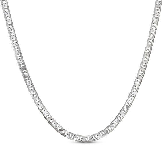 Solid Mariner Chain Necklace 4.8mm Sterling Silver 24"