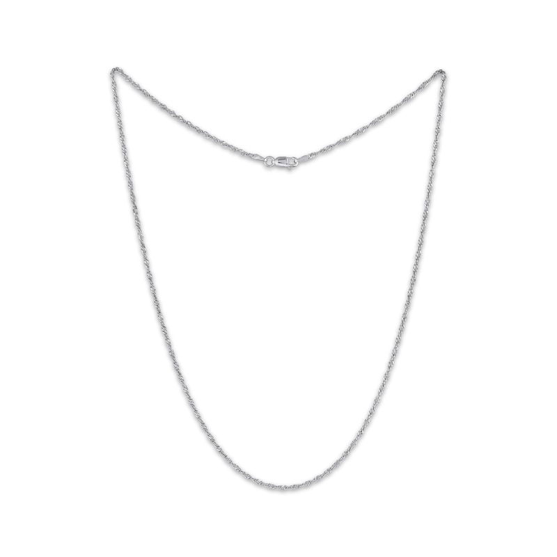 Solid Singapore Chain Necklace 2mm Sterling Silver 18"