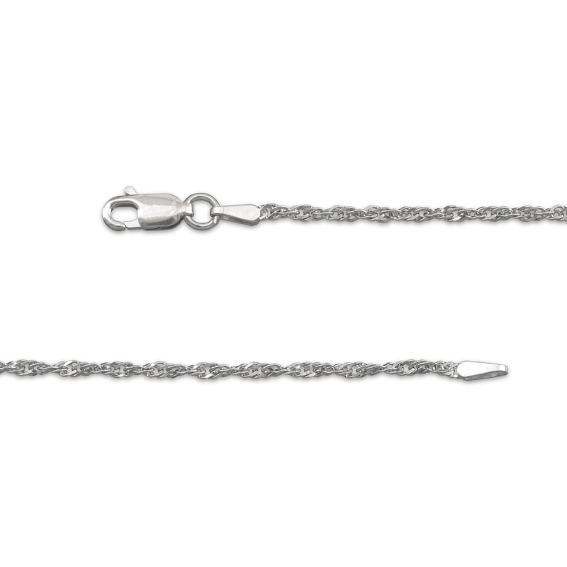 Main Image 3 of Singapore Chain Necklace 2mm Solid Sterling Silver 24&quot;