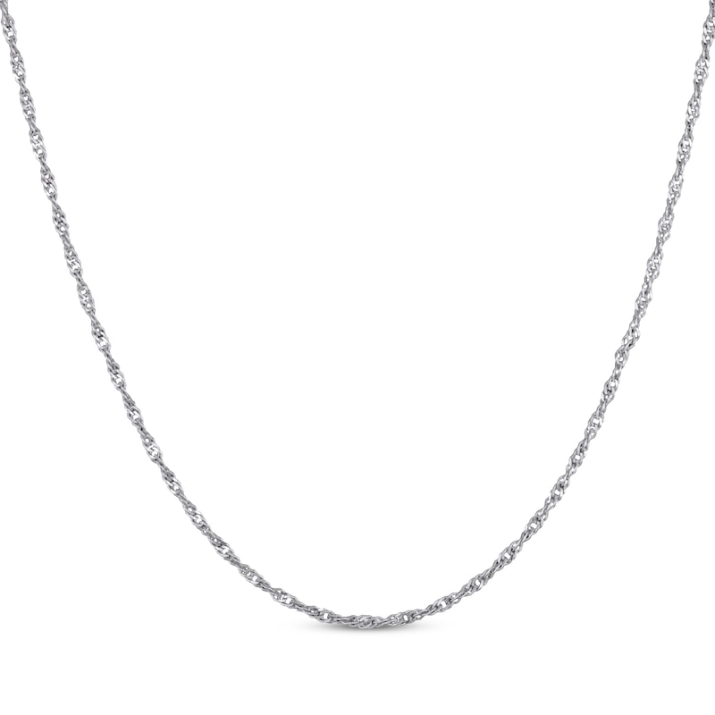 Solid Singapore Chain Necklace 2.2mm Sterling Silver 24"