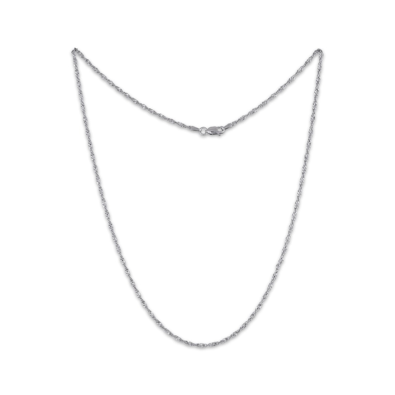 Solid Singapore Chain Necklace 2.2mm Sterling Silver 24"