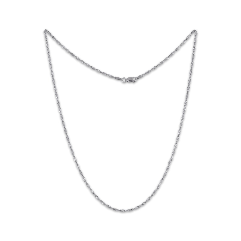 Main Image 2 of Singapore Chain Necklace 2.2mm Solid Sterling Silver 24&quot;