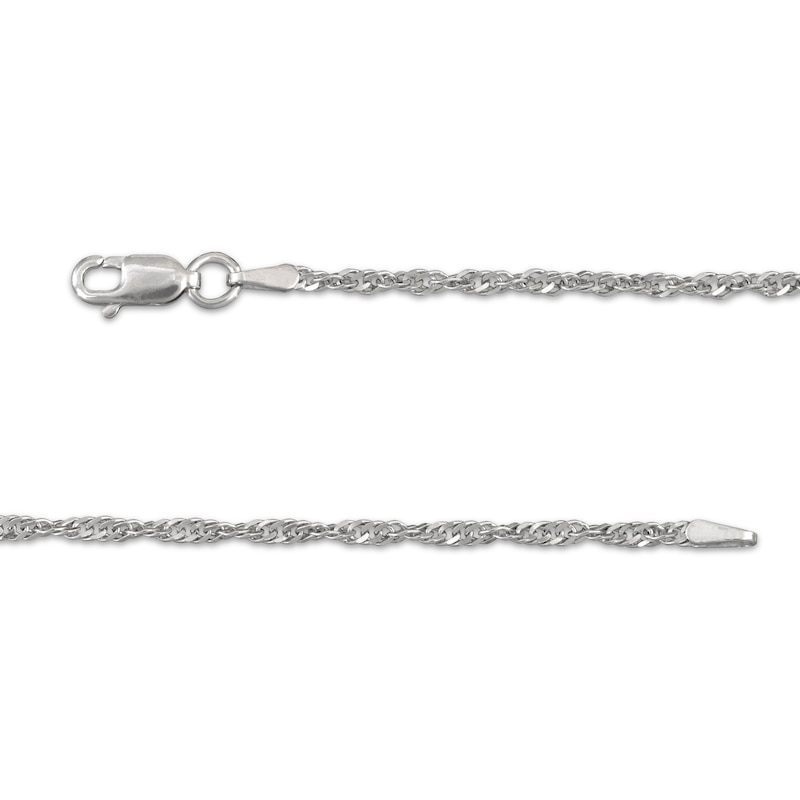 Main Image 3 of Singapore Chain Necklace 2.2mm Solid Sterling Silver 24&quot;