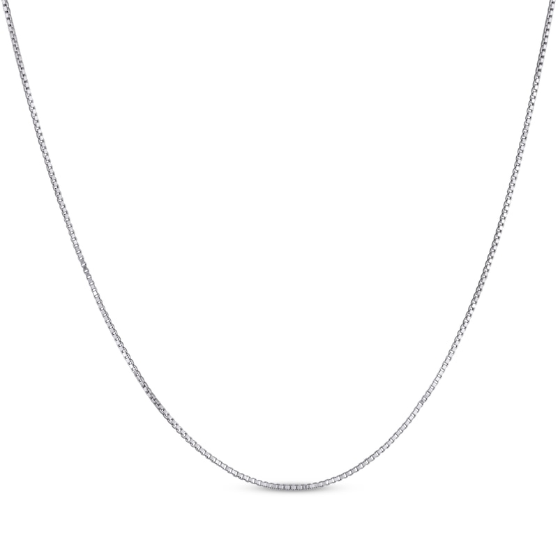 Main Image 1 of Box Chain Necklace 1mm Solid Sterling Silver 18&quot;