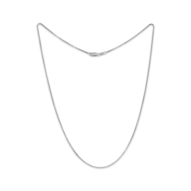 Main Image 2 of Box Chain Necklace 1mm Solid Sterling Silver 18&quot;