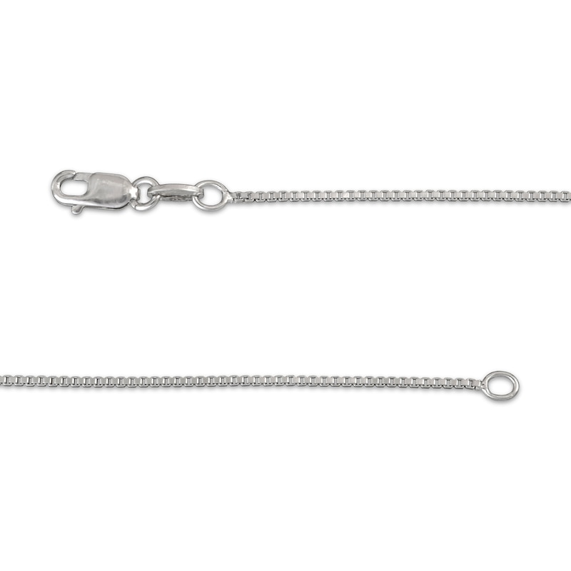 Main Image 3 of Box Chain Necklace 1mm Solid Sterling Silver 18&quot;