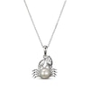 Thumbnail Image 1 of Cultured Pearl & White Lab-Created Sapphire Crab Necklace Sterling Silver 18&quot;
