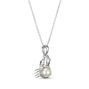 Thumbnail Image 2 of Cultured Pearl & White Lab-Created Sapphire Crab Necklace Sterling Silver 18&quot;