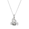 Thumbnail Image 3 of Cultured Pearl & White Lab-Created Sapphire Crab Necklace Sterling Silver 18&quot;