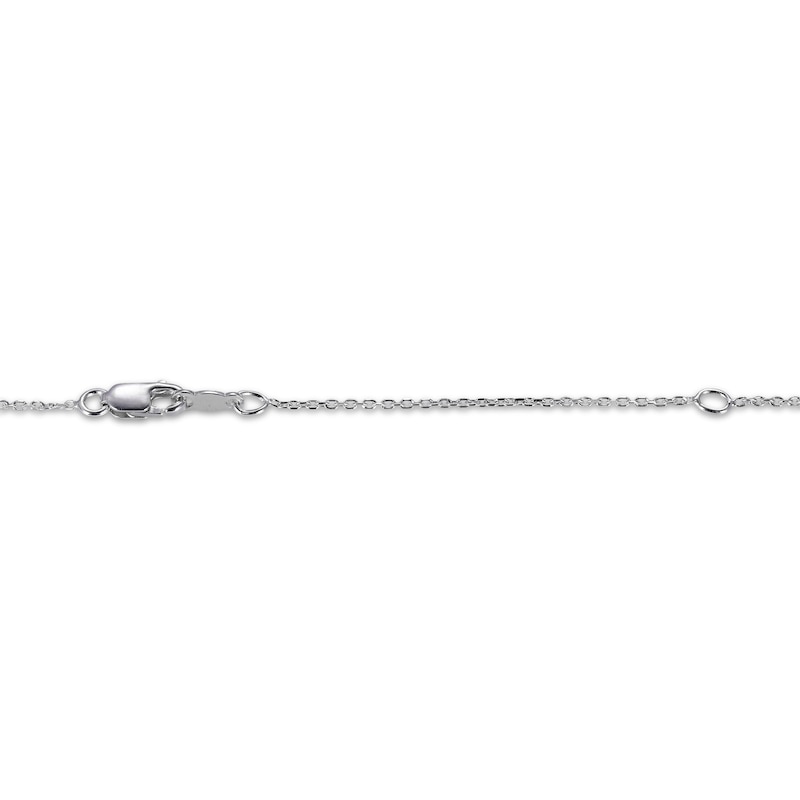Main Image 4 of Cultured Pearl & White Lab-Created Sapphire Crab Necklace Sterling Silver 18&quot;