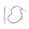 Thumbnail Image 1 of Heart-Shaped Hoop Earrings Sterling Silver