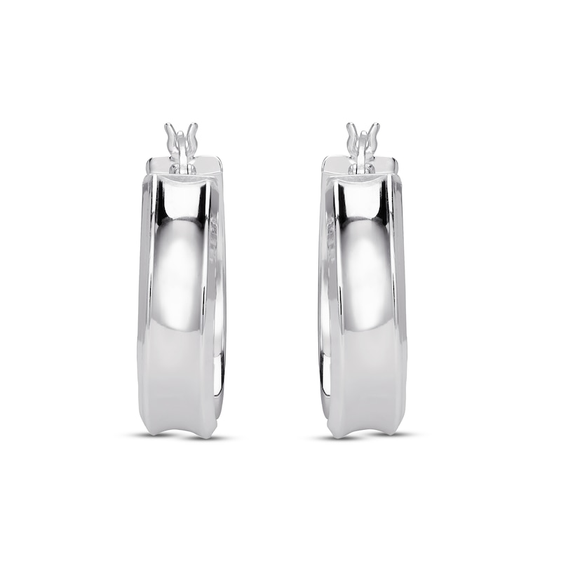 Main Image 2 of Concave Hoop Earrings Sterling Silver 25.7mm