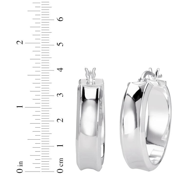 Main Image 4 of Concave Hoop Earrings Sterling Silver 25.7mm