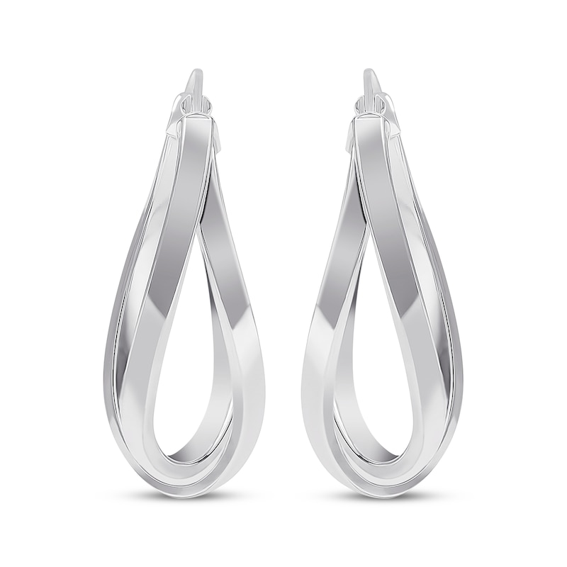Main Image 2 of Double Oval Hoop Earrings Sterling Silver