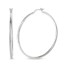 Tube Hoop Earrings Sterling Silver 50.5mm