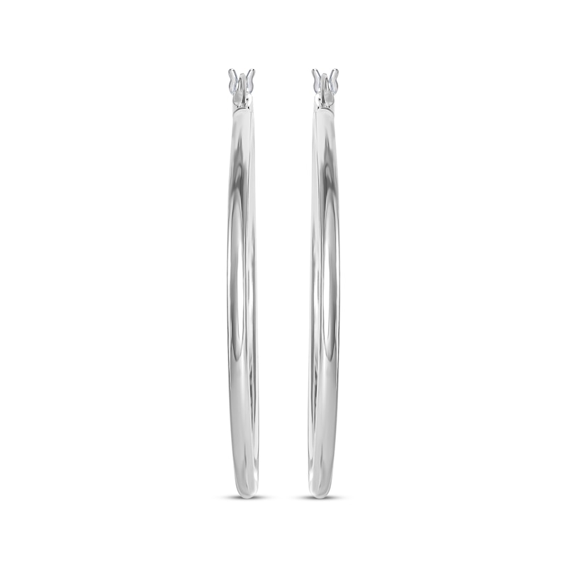 Main Image 2 of Tube Hoop Earrings Sterling Silver 50.5mm