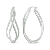 Thumbnail Image 1 of Diamond-Cut Double Twist Hoop Earrings Sterling Silver