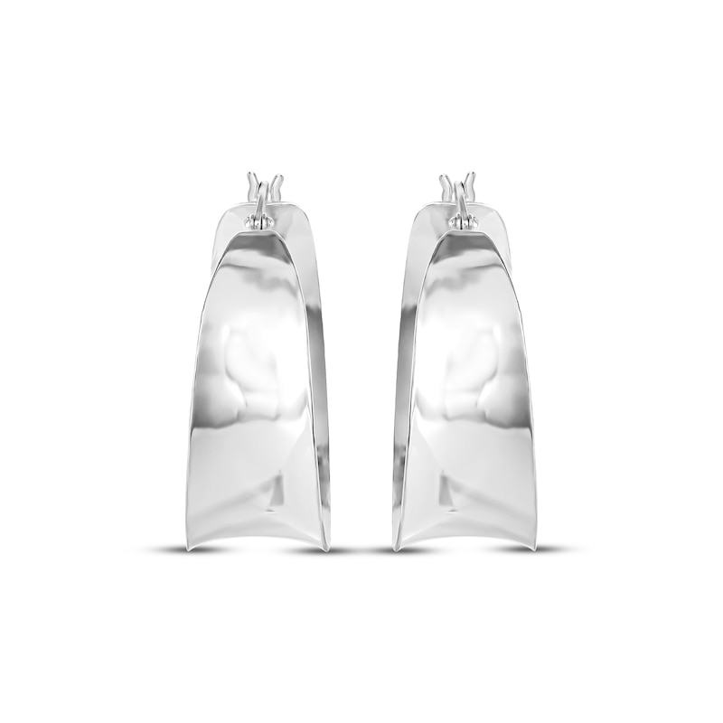 Main Image 2 of Concave Wide Hoop Earrings Sterling Silver 32.3mm