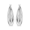 Thumbnail Image 2 of Three-Row Crossover Oval Tube Hoop Earrings Sterling Silver