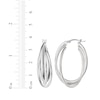 Thumbnail Image 3 of Three-Row Crossover Oval Tube Hoop Earrings Sterling Silver
