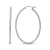 Thumbnail Image 1 of Diamond-Cut Oval Twist Hoop Earrings Sterling Silver 29.39mm
