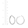 Thumbnail Image 3 of Polished Round Tube Hoop Earrings Sterling Silver 31.75mm