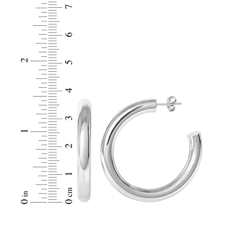 Tube Hoop Earrings Sterling Silver 38mm Kay