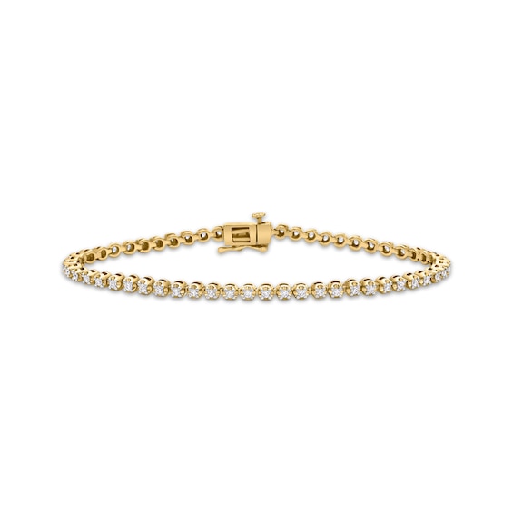 Kay Diamond Tennis Bracelet 1 ct tw Round-cut 10K Yellow Gold 7"