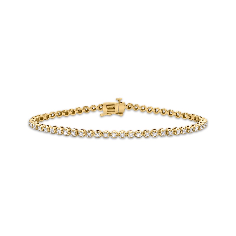 Main Image 1 of Diamond Tennis Bracelet 1 ct tw Round-cut 10K Yellow Gold 7&quot;