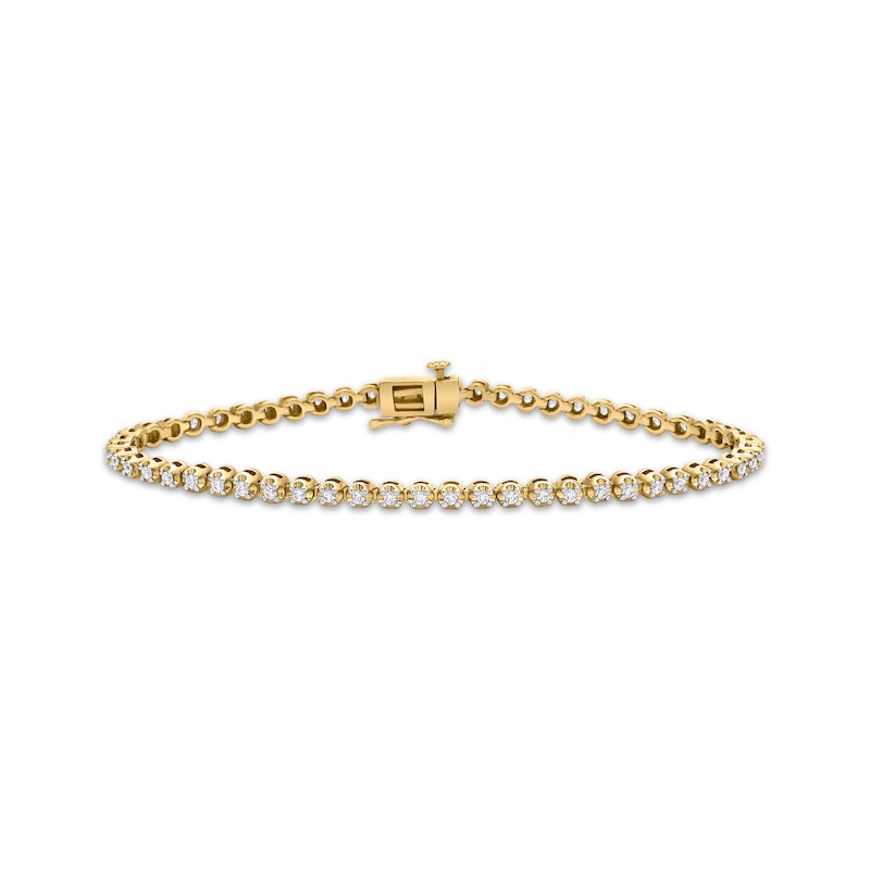 Diamond Tennis Bracelet 1 ct tw Round-cut 10K Yellow Gold 7"