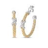 Thumbnail Image 1 of Braided Cuff Hoop Earrings 30mm Sterling Silver & 14K Yellow Gold Plate