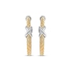 Thumbnail Image 2 of Braided Cuff Hoop Earrings 30mm Sterling Silver & 14K Yellow Gold Plate