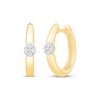 Thumbnail Image 0 of Multi-Diamond Center Huggie Hoop Earrings 1/20 ct tw 10K Yellow Gold