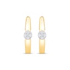 Thumbnail Image 1 of Multi-Diamond Center Huggie Hoop Earrings 1/20 ct tw 10K Yellow Gold