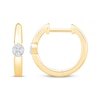 Thumbnail Image 2 of Multi-Diamond Center Huggie Hoop Earrings 1/20 ct tw 10K Yellow Gold