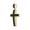 Thumbnail Image 2 of Men's Black Diamond Cross Charm 1/2 ct tw 10K Yellow Gold
