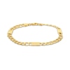 Thumbnail Image 3 of Semi-Solid Curb Chain Greek Key Station Bracelet 10K Yellow Gold 7.5"