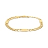 Thumbnail Image 4 of Curb Chain Greek Key Station Bracelet Semi-Solid 10K Yellow Gold 7.5&quot;