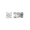 Thumbnail Image 1 of Cushion-Cut White Lab-Created Sapphire Solitaire Stud Earrings Sterling Silver