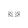 Thumbnail Image 1 of Cushion-Cut White Lab-Created Sapphire Solitaire Stud Earrings Sterling Silver