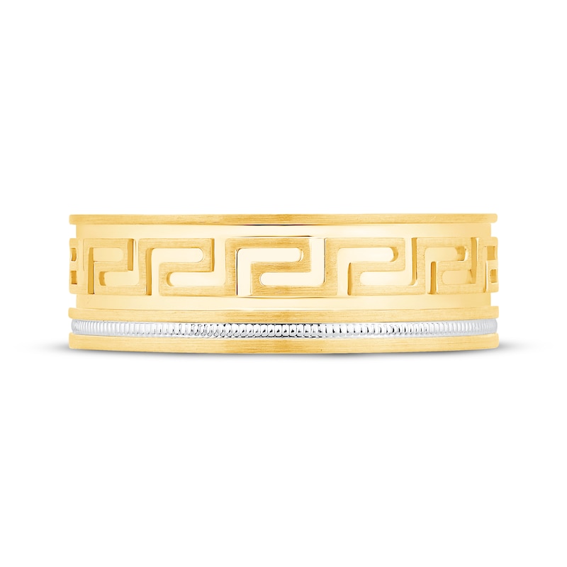 Main Image 3 of Men's Greek Key Pattern Ring 10K Two-Tone Gold