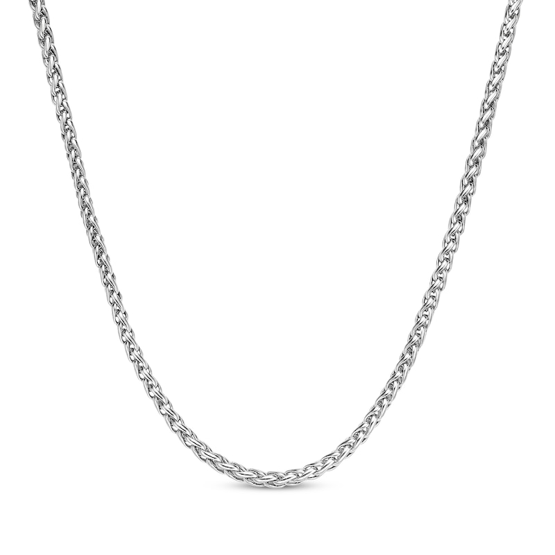 Solid Wheat Chain Necklace 3mm Stainless Steel 18"