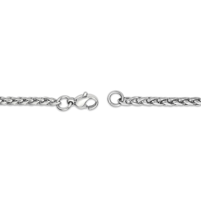 Solid Wheat Chain Necklace 3mm Stainless Steel 18"