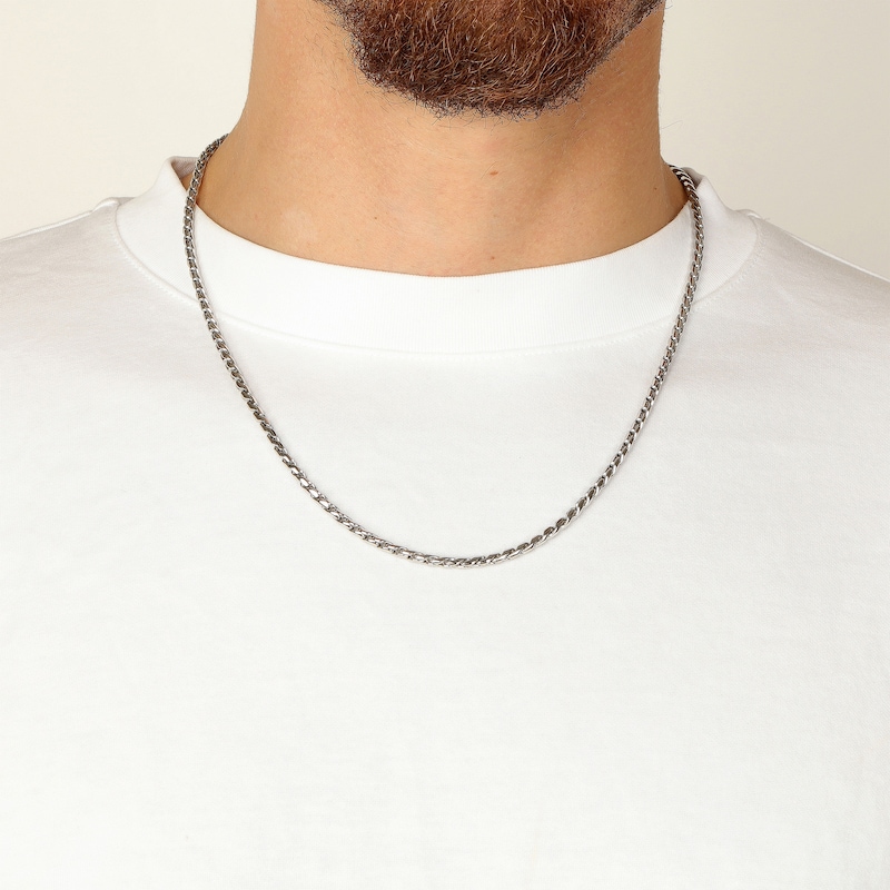 Solid Wheat Chain Necklace 3mm Stainless Steel 18"