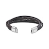 Thumbnail Image 2 of Men's Brown Leather Cross Bracelet Stainless Steel 8.5"