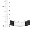 Thumbnail Image 4 of Men's Brown Leather Cross Bracelet Stainless Steel 8.5&quot;