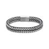 Thumbnail Image 1 of Foxtail Chain & Cord Bracelet Black Ion-Plated Solid Stainless Steel 9&quot;